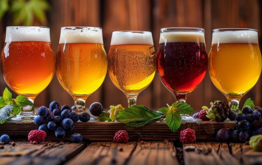 piwa z dodatkiem soków owocowych zagęszczonych
