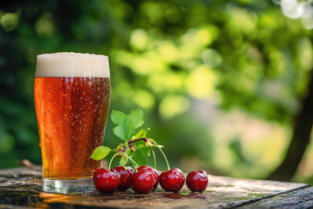 beer with cherry concentrate giving it a unique, intense aroma